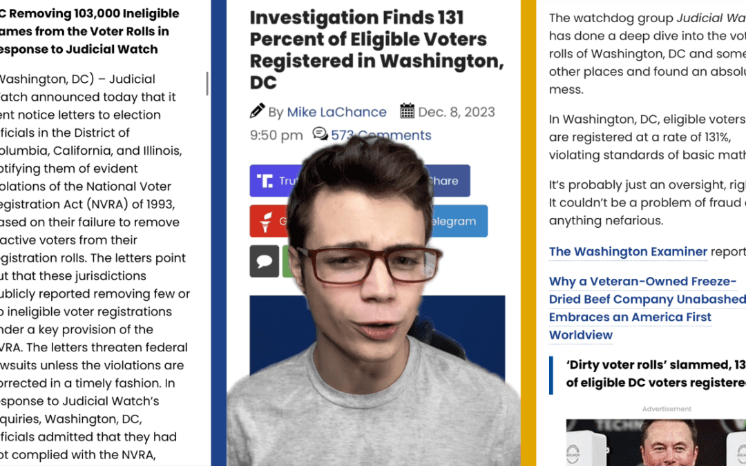 Victor Reacts: Bloated Voter Rolls, 131% of Eligible Voters Registered in DC? (VIDEO)