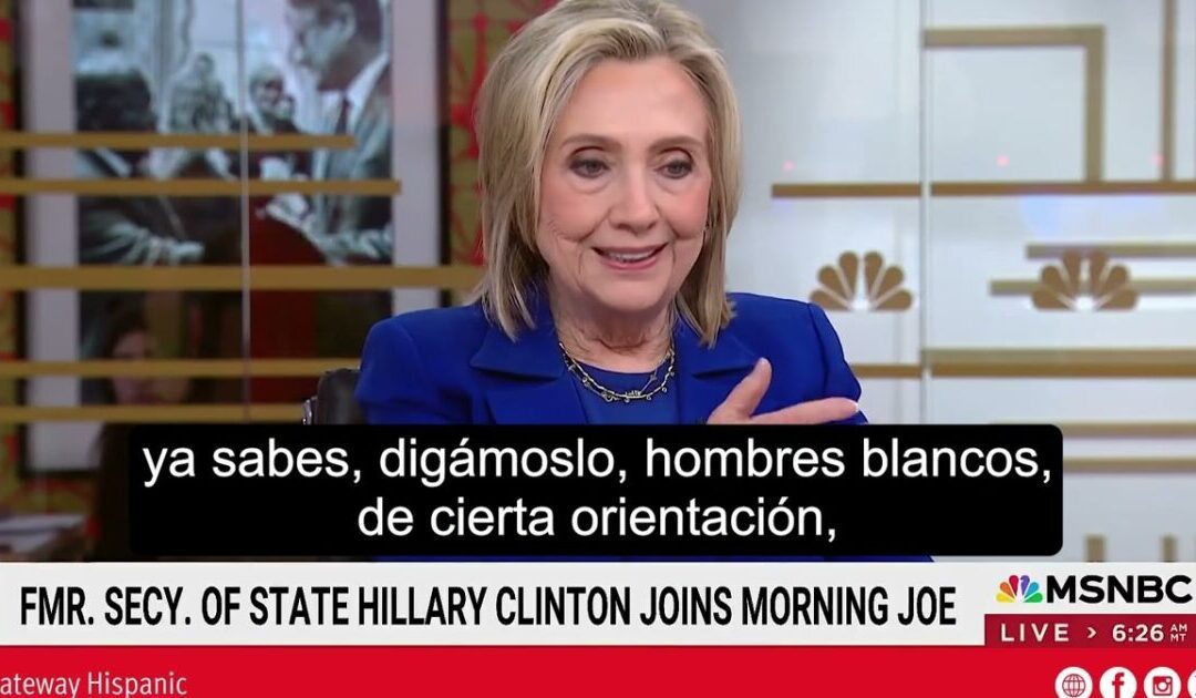 Hillary Clinton says White Christian Men Are Causing Such Damage to the United States