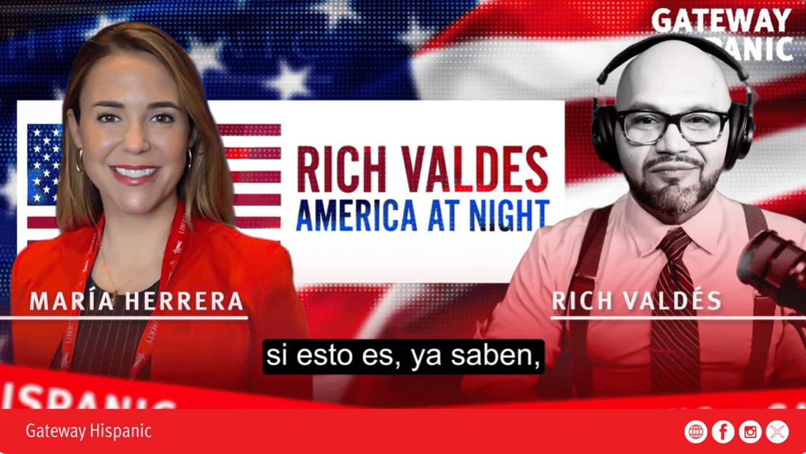 Maria Herrera and Rich Valdés host a segment of