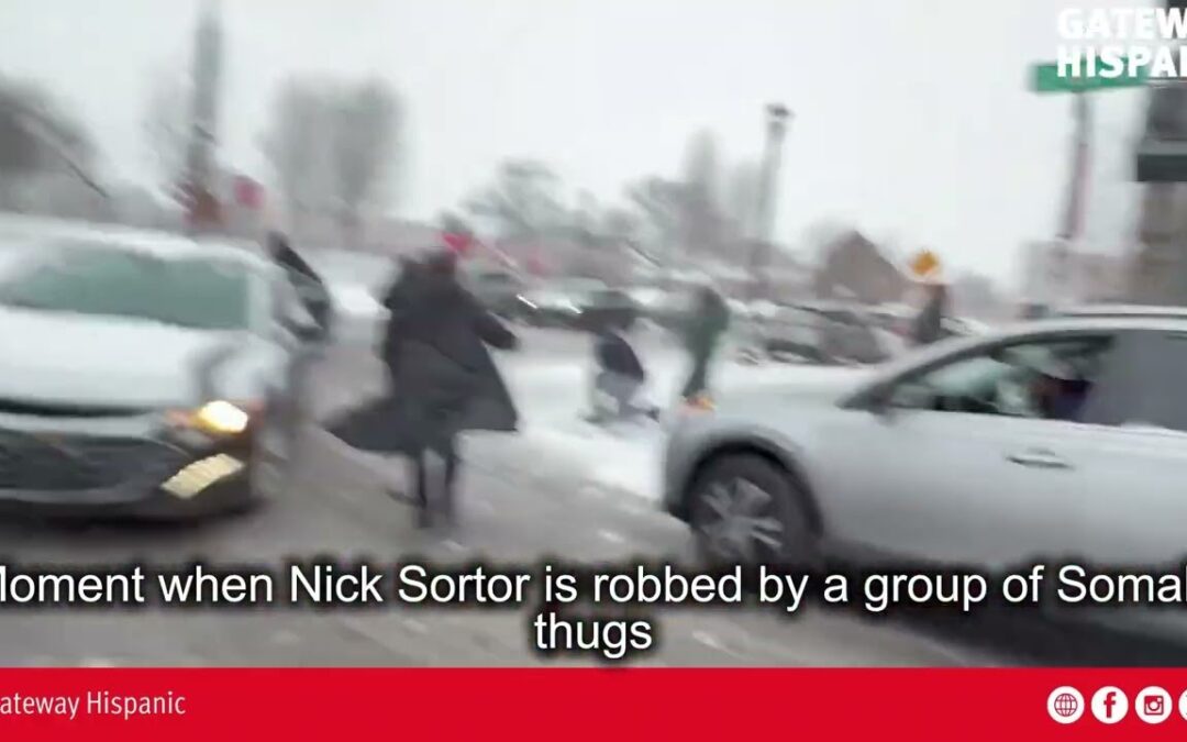 Moment when Nick Sortor is robbed by a group of Somali thugs (VIDEO)